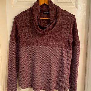 Pink Clover Cowl Neck Maroon Sweater